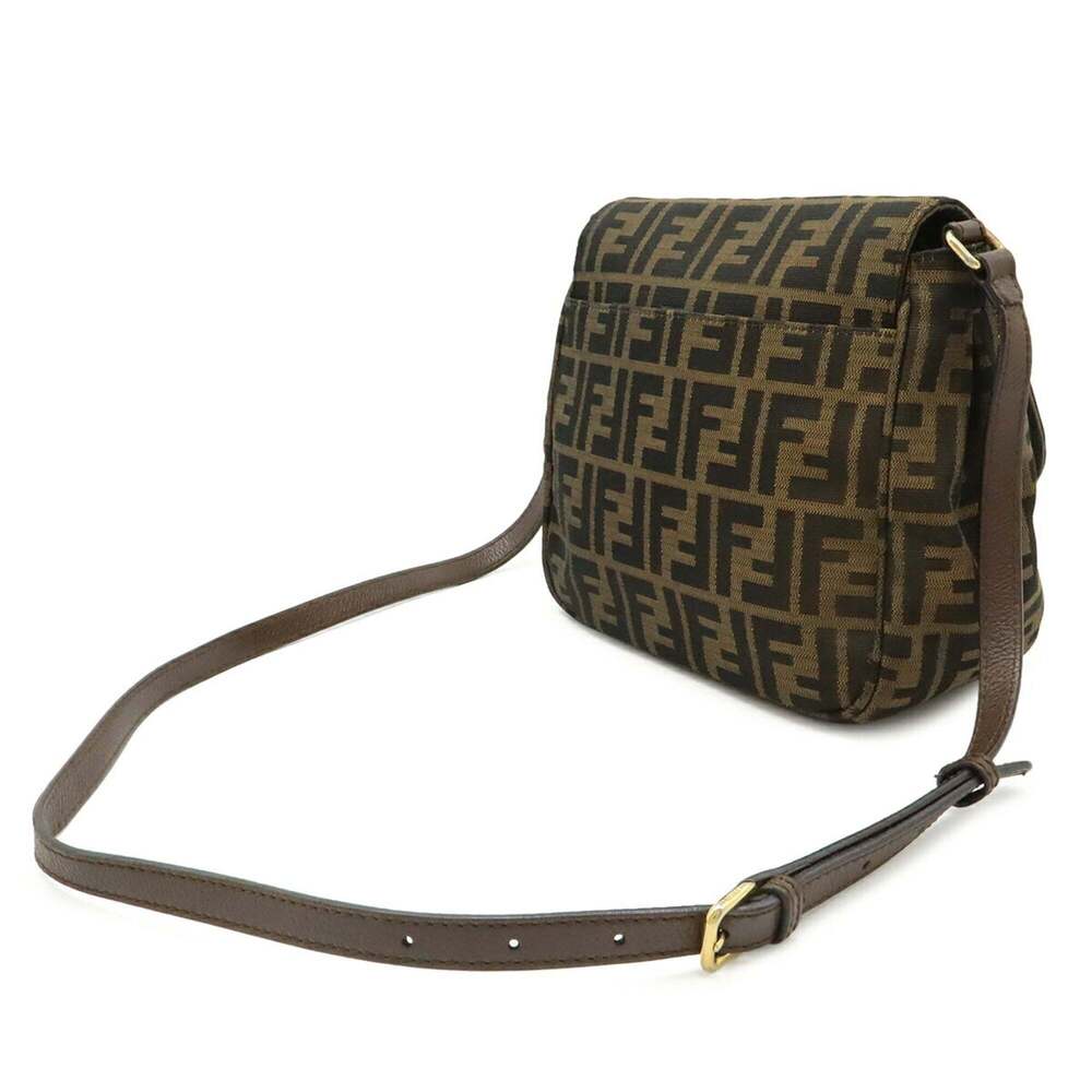 FENDI Brown Leather Zucca Pochette Shoulder Bag - Picture 3 of 10